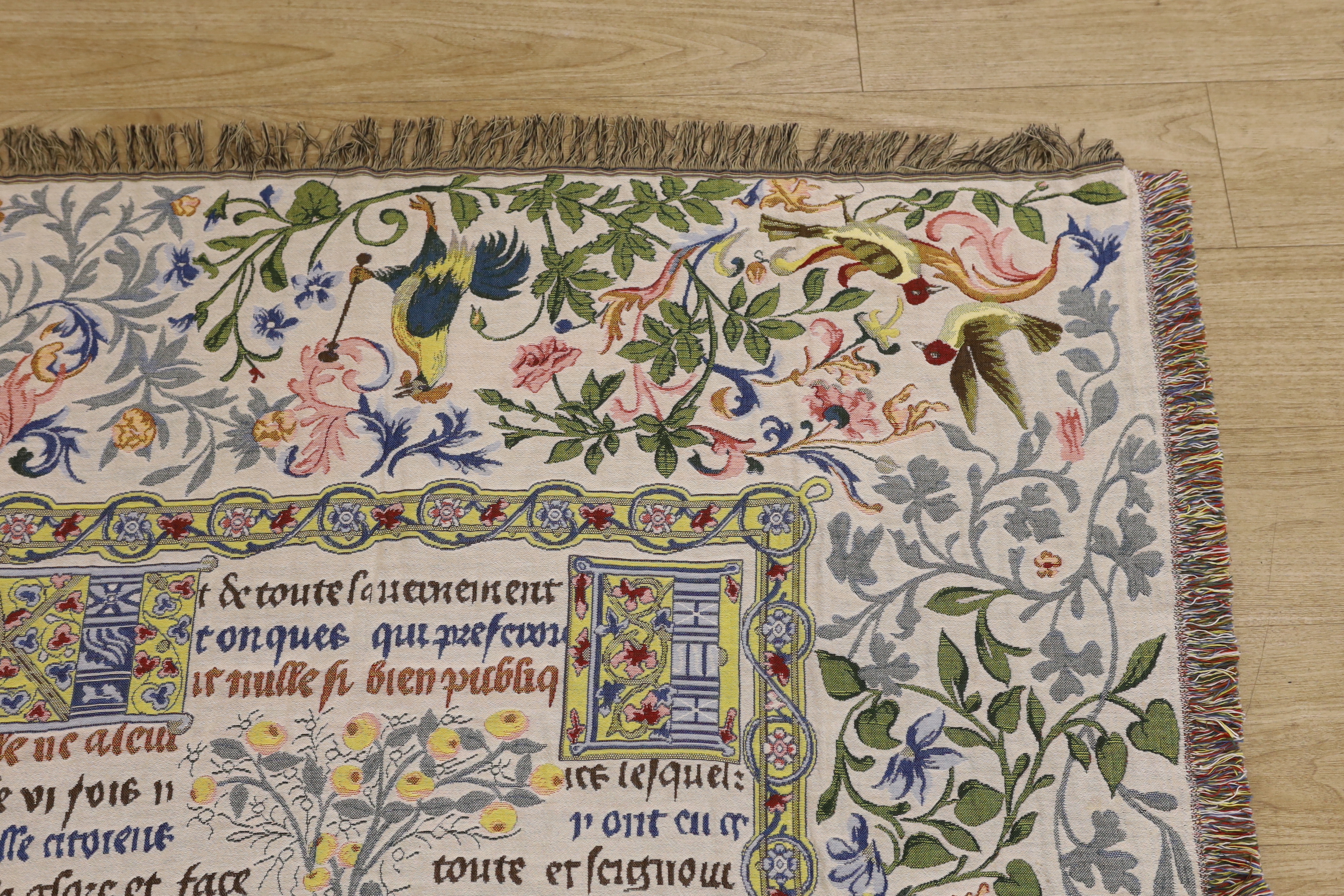 A Belgian ‘’Medieval fable’’ woven blanket 137x132cm